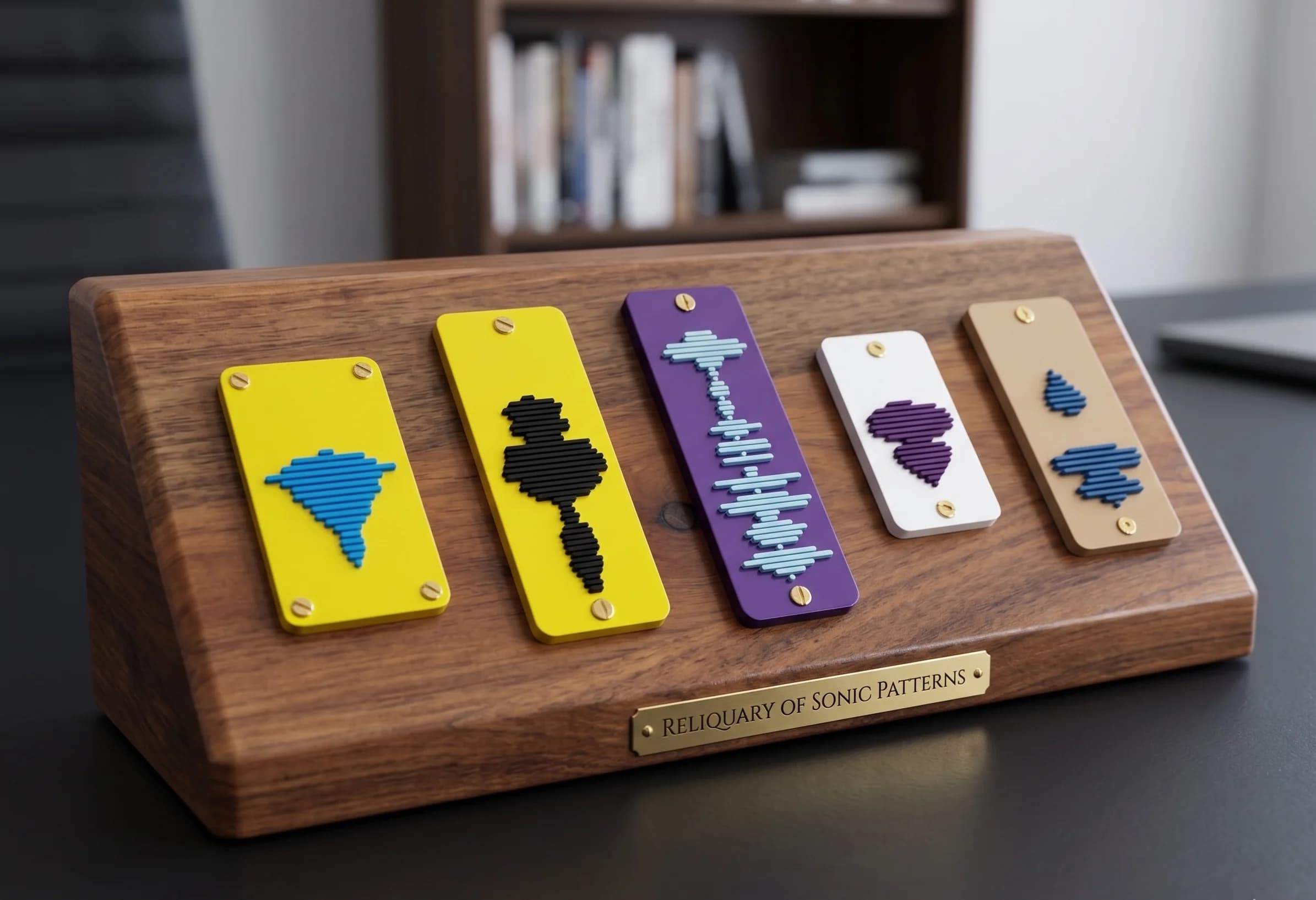 VoicePrint3D keychains used as name tags