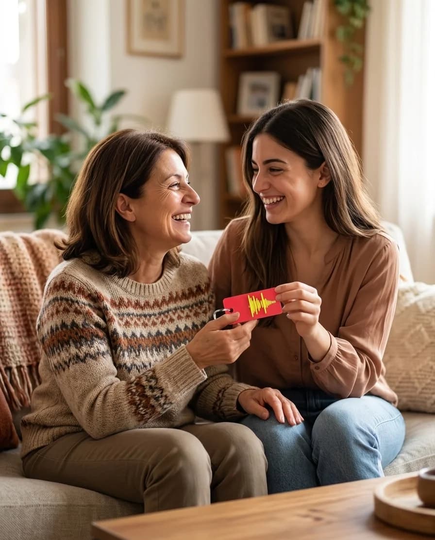 VoicePrint3D keychain as a gift